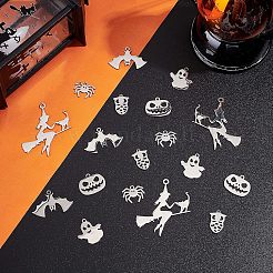 24Pcs 6 Style 201 and 304 Stainless Steel Pendants&nbsp;STAS-UN0034-07
