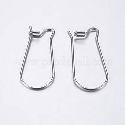 変色しにくい304ステンレススチールフープピアス  ステンレス鋼色  21ゲージ  25x12x2.5mm  ピン：0.7mm&nbsp;LS-STAS-L198-15A-P