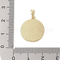 真鍮パヴェシェルペンダント  スナップ留めの留め具が付いた花のチャームが付いたフラットラウンド  18KGP本金メッキ  19x16.5x2.5mm  穴：4.5x2.5mm&nbsp;KK-I712-46G