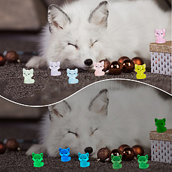 30Pcs 6 Colors Luminous Resin Fox Display Decoration&nbsp;CRES-DR0001-04