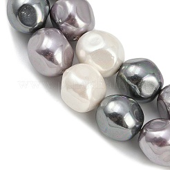 Electroplated Shell Pearl Beads Strands&nbsp;BSHE-H113-03B