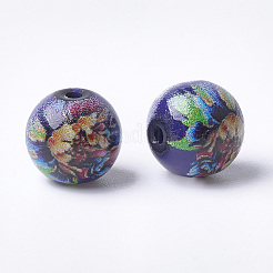 Printed & Spray Painted Glass Beads&nbsp;GLAA-S047-03B-02