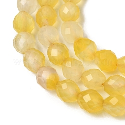 染色・加熱された天然の黄色瑪瑙ビーズ連売り  多面カット  ライス  6~6.5x5~6mm  穴：1.2mm  約58~62個/連  14.57''~14.76''（37~37.5センチメートル）&nbsp;G-K376-F20-01