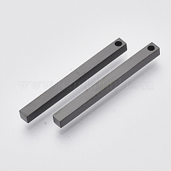 ステンレスペンダント201個  バー  ガンメタ色  35x3x3mm  穴：1.5mm&nbsp;X-STAS-T052-06B
