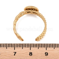 304ステンレス鋼オープンカフリング部品  ラウンドベゼルカップリングセッティング  イオンプレーティング（ip）  ゴールドカラー  5mm  usサイズ8 1/2(18.5mm)  トレイのサイズ：8mm&nbsp;STAS-F366-09A-G