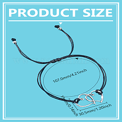 1Pc Adjustable Alloy & Waxed Cord Anklets for Women&nbsp;AJEW-LP0007-58B