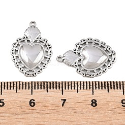 304ステンレスペンダント  神聖な心のチャーム  ステンレス鋼色  20x14x2mm  穴：1.2mm&nbsp;STAS-L317-22P