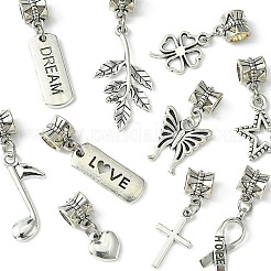 10Pcs 10 Styles Tibetan Style Alloy European Dangle Charms&nbsp;PALLOY-FZ00003