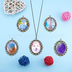 Oval Clear Glass Cabochon Cover&nbsp;DIY-PH0018-96AB