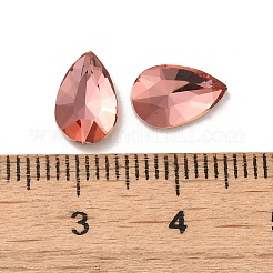 ガラスラインストーンカボション  ポイントバック＆バックメッキ  多面カット  ティアドロップ  ミックスカラー  10x6.4x3mm&nbsp;RGLA-P037-11B-D