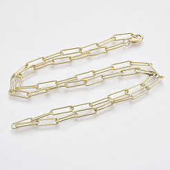 Brass Round Oval Paperclip Chain Necklace Making&nbsp;MAK-S072-05B-LG