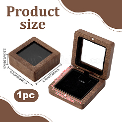 アクリル窓付き木製ブローチ収納マグネットボックス  正方形  シエナ  6.7x6.7x2.5cm&nbsp;CON-WH0085-244