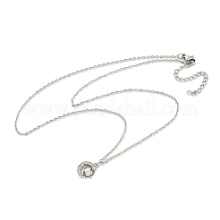 Alloy Micro Pave Clear Cubic Zirconia Pendant Necklaces&nbsp;NJEW-M222-01P
