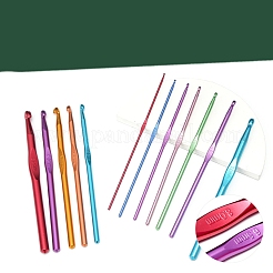 アルミハンドルヘッドかぎ針セット  手作り編み道具  ミックスカラー  150mm&nbsp;PW-WG68467-01