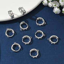 シェグレース 真鍮製フープピアス金具  カドミウムフリー＆ニッケルフリー＆鉛フリー  カン付き  プラチナメッキ  13x11x3mm  穴：1~1.2mm&nbsp;XGR0151P-89P
