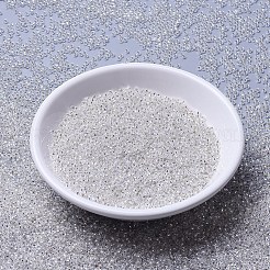 MIYUKIラウンドロカイユビーズ  日本製シードビーズ  11/0  （rr1)シルバーラインクリスタル  11/0  2x1.3mm  穴：0.8mm  約777個/7g&nbsp;LS-X-SEED-G007-RR0001