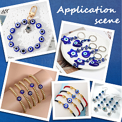 3 Strands 3 Styles Handmade Evil Eye Lampwork Flat Round Bead Strands&nbsp;LAMP-LT0001-13