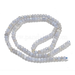 ファセットロンデル天然ブルーレースアゲートビーズ連売り  4x3mm  穴：1mm  約129個/連  15.55''（39.5センチメートル）&nbsp;G-F289-04A
