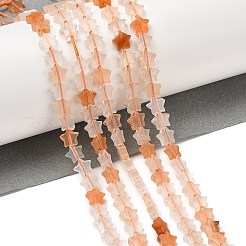 天然石ピンクアベンチュリンビーズ連売り  スター  5.5~6x5.5~6x2.5mm  穴：1mm  約76個/連  15.31~15.35''（38.9~39センチメートル）&nbsp;G-H087-C06-01