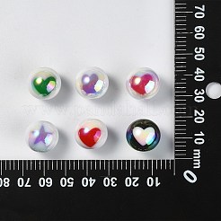 100Pcs Two Tone UV Plating Opaque Acrylic Beads&nbsp;OACR-CJ0001-34