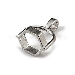 304ステンレススチールペンダントベイル  六角  ステンレス鋼色  18x13.5x10mm  穴：3mm&nbsp;KK-F364-01P