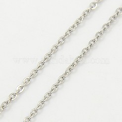 変色しにくい304ステンレススチールネックレス  カニカン付き  ステンレス鋼色  17.7インチ（45cm）&nbsp;STAS-D022-01