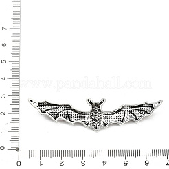 ハロウィン合金エナメルビッグペンダント  コウモリのチャーム  アンティークシルバー  レッド  17x64.5x4mm  穴：1mm&nbsp;ENAM-L050-01AS-01