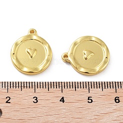 304ステンレスペンダント  フラットラウンドのチャーム  18KGP本金メッキ  ハート  18x15x2.5mm  穴：1.5mm&nbsp;STAS-F304-03G-02