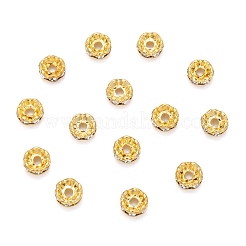 Brass Grade A Crystal Rhinestone Spacer Beads&nbsp;RB-A006-6MM-G