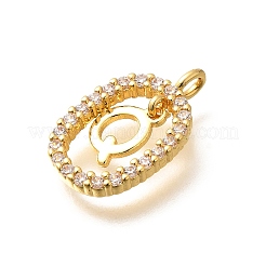 Brass Micro Pave Cubic Zirconia Pendants&nbsp;ZIRC-P123-01G-Q01