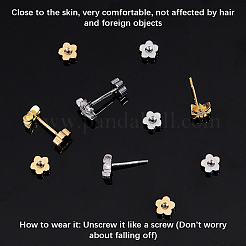 60Pcs 2 Colors Stainless Steel Ear Nuts&nbsp;STAS-BBC0006-40A