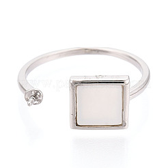 Square Brass & Shell Cup Peg Ring Settings&nbsp;KK-N274-28P