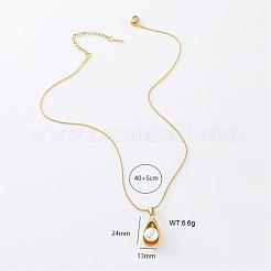 3Pcs French Stainless Steel & Imitation Pearl Avocado Pendant Necklaces for Women&nbsp;MX4396