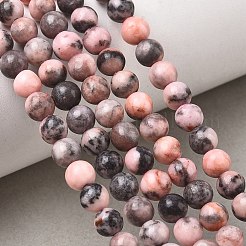 天然ピンクゼブラジャスパーラウンドビーズ連売り  6~6.5mm  穴：1mm  約58~62個/連  15インチ&nbsp;G-E334-6mm-11