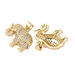 Brass Micro Pave Cubic Zirconia Pendants&nbsp;KK-K408-57G-02