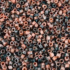 Opaque Picasso Cylinder Glass Beads&nbsp;SEED-Q039-06A-10