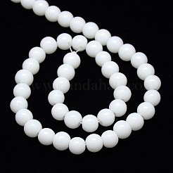 Opaque Solid Color Crystal Glass Round Beads Strands&nbsp;EGLA-F037-8mm-E01