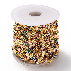 Handmade Brass Enamel Link Chains&nbsp;CHC-I036-60G
