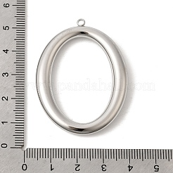 304ステンレスペンダント  楕円形のチャーム  イオンプレーティング（ip）  ステンレス鋼色  48x36x6mm  穴：2mm&nbsp;STAS-B128-07P-02