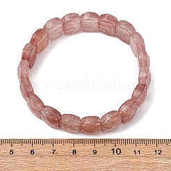 ユニセックスの合成ストロベリークォーツビーズストレッチブレスレット  オーバル  ビーズ：14x10x5mm  内径：2.17インチ（5.5cm）&nbsp;G-K303-01F