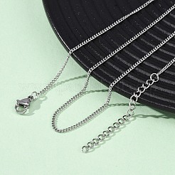 1.5mm 304ステンレススチールカーブチェーンネックレス  変色しない  ステンレス鋼色  17.13インチ（43.5cm）&nbsp;NJEW-T016-28P