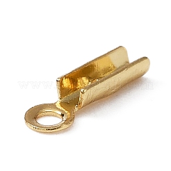 316サージカルステンレススチール折りたたみ式クリンプエンド  18KGP本金メッキ  8.5x2.5x1.5mm  穴：1.2mm  内径：1.3mm&nbsp;FIND-WH0045-45A