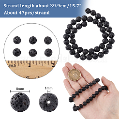 Natural Lava Rock Stone Bead Strands&nbsp;G-PH0028-8mm-04