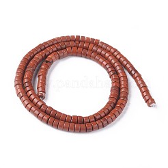 天然石レッドジャスパービーズ連売り  ヒシビーズ  フラットラウンド/ディスク  4.5x2.5mm  穴：0.8mm  約160個/連  15.7インチ（40cm）&nbsp;G-L528-09
