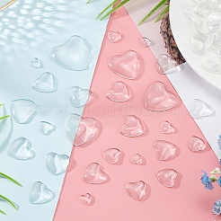 180Pcs 9 Style Transparent Glass Heart Cabochons&nbsp;GGLA-PH0001-28