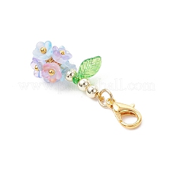 アクリルペンダントの装飾  亜鉛合金カニカン付き  花  ミックスカラー  37.5~38.5mm  12個/セット&nbsp;HJEW-JM03449