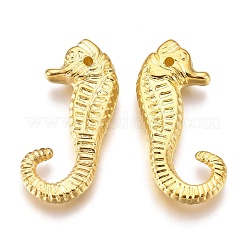 CCBプラスチックペンダント  タツノオトシゴ  ゴールドカラー  28x12x4.3mm  穴：1.4mm&nbsp;CCB-I004-01G
