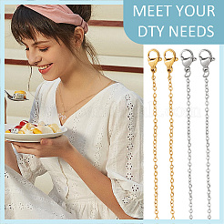 20Pcs 2 Colors 304 Stainless Steel Cable Chain Necklaces Set&nbsp;MAK-NB0001-21