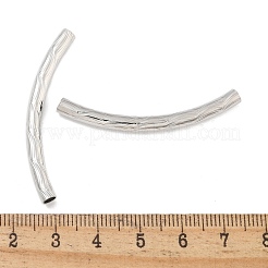 真鍮製カーブチューブビーズ  カドミウムフリー＆鉛フリー  プラチナ  45x4mm  穴：3mm&nbsp;KK-B120-01G-P