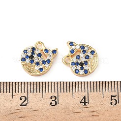 Brass Micro Pave Cubic Zirconia Pendants&nbsp;KK-L250-05G
